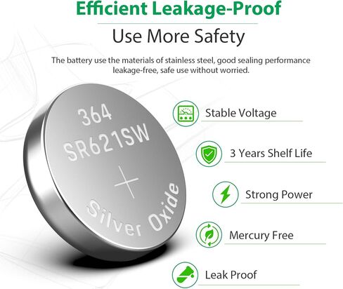 LiCB 20 Pack SR621SW 364 164 363 AG1 Battery 1.5V Button Cell Watch Batteries in Kuwait