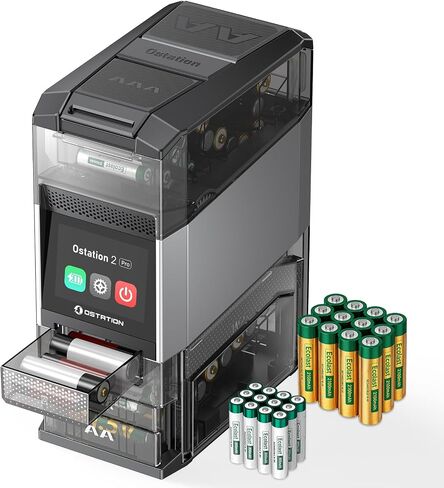 Ostation Rechargeable Ni-MH & Li-ion Battery with Ostation 2 Pro Charger, 24 Packs 2100mAh AA Li-ion Batteries & 800mAh AAA Ni-MH Batteries, Rechargeable up to 1000 Times, Smart Battery Management in Saudi Arabia