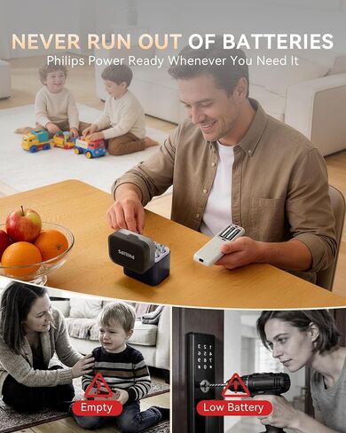 PHILIPS 8-Pack Rechargeable AA Lithium Batteries, 1.5V 3600mWh Double A Li-ion with 1200 Long Cycle Life, Compatible with Game Controllers, Remotes & Household Electronics in Saudi Arabia