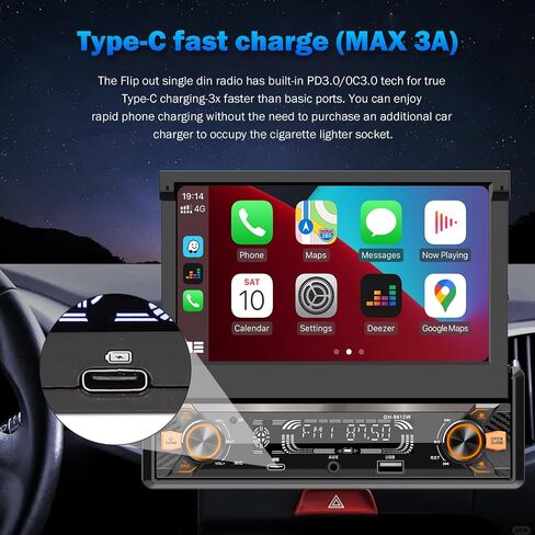 Single Din Car Radio Touchscreen with Wireless CarPlay in Saudi Arabia