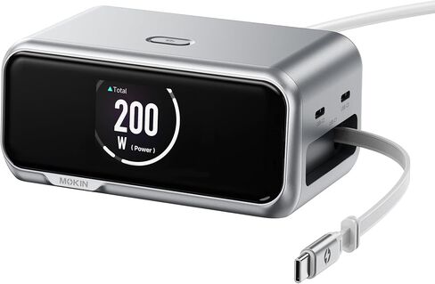 MOKiN 200W Charging Station with Retractable Cord, 6-Port Desktop Charger in Saudi Arabia