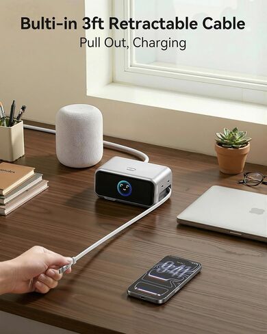 MOKiN 200W Charging Station with Retractable Cord, 6-Port Desktop Charger in Saudi Arabia