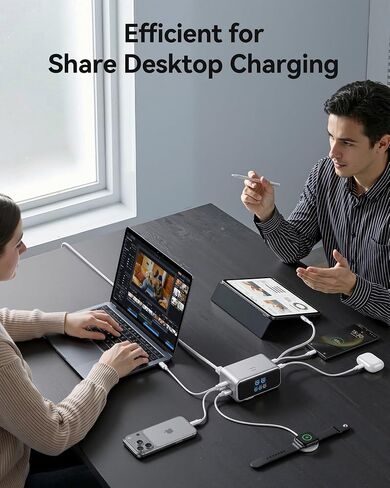 MOKiN 200W Charging Station with Retractable Cord, 6-Port Desktop Charger in Saudi Arabia