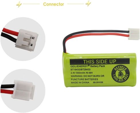 بطاريات هاتف لاسلكية قابلة لإعادة الشحن 2.4 فولت لAT&T/Lucent BT-18433 BT-184342 BT-28433 BT-284342 BT-6010 BT-8000 BT-8001 BT-8300 Empire CPH-515D CPH515D (6 عبوات BT18433) in Kuwait