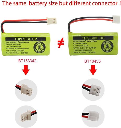 بطاريات هاتف لاسلكية قابلة لإعادة الشحن 2.4 فولت لAT&T/Lucent BT-18433 BT-184342 BT-28433 BT-284342 BT-6010 BT-8000 BT-8001 BT-8300 Empire CPH-515D CPH515D (6 عبوات BT18433) in Kuwait