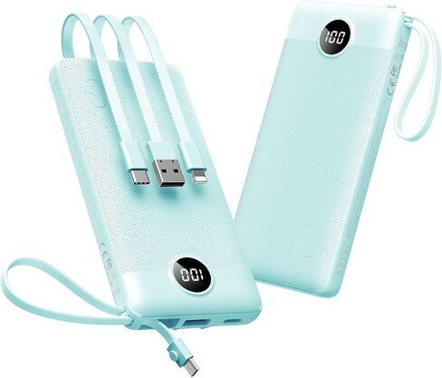 VEEKTOMX 10000mAh Portable Charger with Built-in Cables in Kuwait