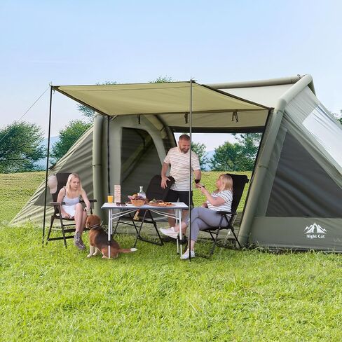 Night Cat 4-6 Person Inflatable Tent: Waterproof Spacious Blow-up Tent with Easy Setup Pump and Detachable Inner Tent for Family Camping and Outdoor Events in Saudi Arabia