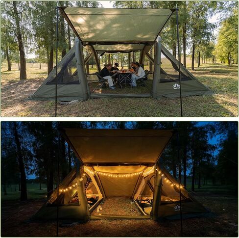 Night Cat 4-6 Person Inflatable Tent: Waterproof Spacious Blow-up Tent with Easy Setup Pump and Detachable Inner Tent for Family Camping and Outdoor Events in Saudi Arabia