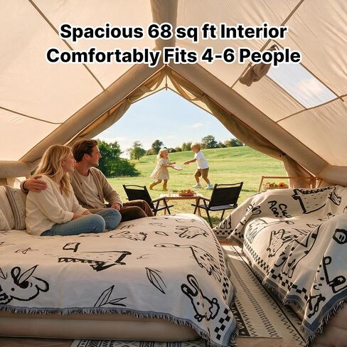 Large Inflatable Tents for Camping, 5-Minute Quick Easy Setup Blow Up Tents with Pump, 4 Season Glamping Waterproof Oxford House, Instant Outdoor Hot Air Tent for Family Parties in Saudi Arabia