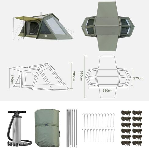Night Cat 4-6 Person Inflatable Tent: Waterproof Spacious Blow-up Tent with Easy Setup Pump and Detachable Inner Tent for Family Camping and Outdoor Events in Saudi Arabia
