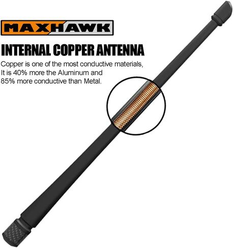 7 inches Antenna Compatible with Chevy Silverado & GMC Sierra/Denali | Flexible Rubber Antenna Replacement | Internal Copper Coil for Optimized FM/AM Reception in Saudi Arabia