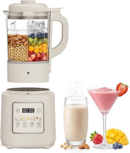 Nut Milk Maker Machine, 59oz Soy Milk Maker with Detachable Design, 9 in 1 Homemade Almond, Oat, Plant Based Milk, Juice, Milkshake and Smoothie Maker, 24H Delay Start, Auto Clean (white) in Saudi Arabia