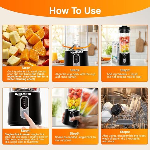 Portable Personal Size Mini Blender - 20oz Small Blender Make Smoothies in Saudi Arabia