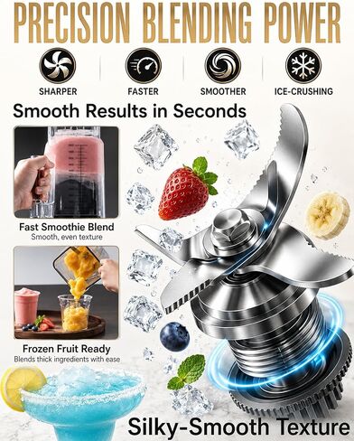 Quiet Blender, 80 oz Commercial Countertop Blender with Noise-Reducing Shield, 2200W Pure Copper Motor, 46000RPM, 6 Presets, DIY Control, Self-Cleaning for Smoothies, Ice Crushing, Puree,Food,Kitchen in Saudi Arabia
