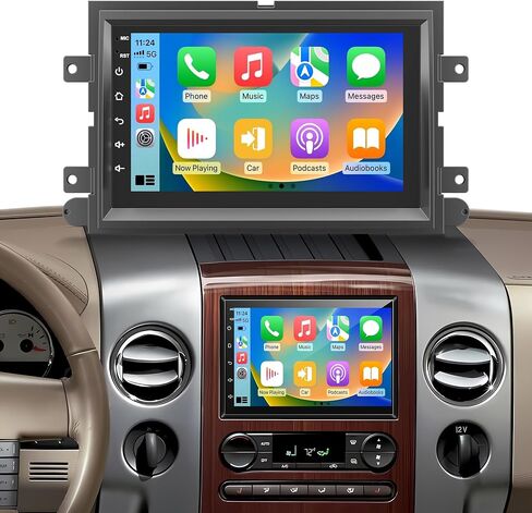 Car Radio for Ford F150 2004-2008, Mustang 2005-2009, Explorer 2006-2010, Expedition 8Core+64GB 7" QLED Touch Screen Stereo with Wireless Carplay/Android Auto,GPS, WiFi, BT5.4,FM SWC Backup Camera in Saudi Arabia