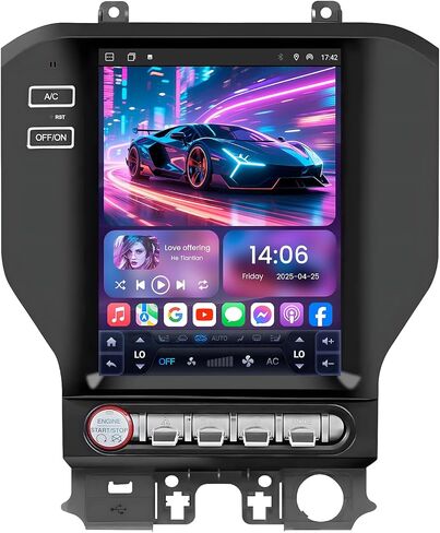 8 Core Android Car Stereo for Ford Mustang 2015-2025 - 12.1Inch Vertical Screen Custom Fit Head Unit with Wireless CarPlay Android Auto 6+128G 5G WiFi DSP SWC in Saudi Arabia