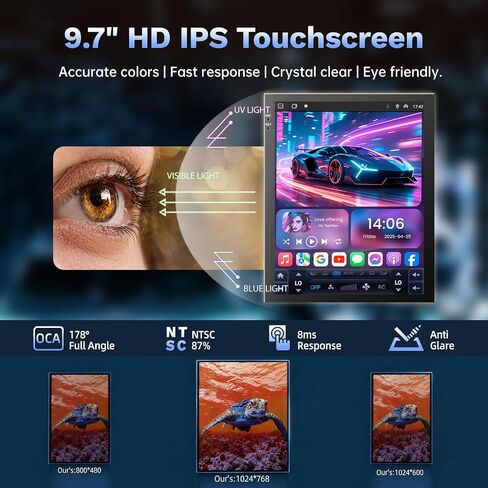 8 Core Android Car Stereo for Ford Mustang 2015-2025 - 12.1Inch Vertical Screen Custom Fit Head Unit with Wireless CarPlay Android Auto 6+128G 5G WiFi DSP SWC in Saudi Arabia