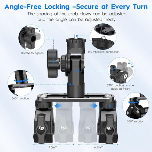Starlink Mini/V5 2 C-Clamp Mount, Fits RV/Boat Poles in Saudi Arabia