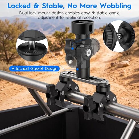 Starlink Mini/V5 2 C-Clamp Mount, Fits RV/Boat Poles in Saudi Arabia