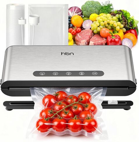 HBN Food Vacuum Sealer Machine, 80kPa Automatic, Includes 1 Roll & 20 Bags in Kuwait