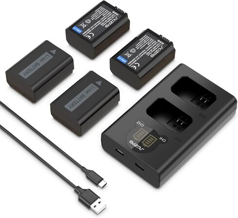 JYJZPB 4-Pack NP-FW50 Battery & Dual Charger for Sony Alpha A6400 ZV-E10 in Saudi Arabia