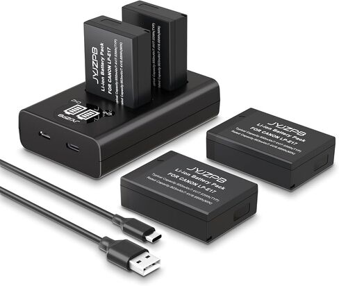 JYJZPB 4-Pack LP-E17 Battery and Upgraded Dual LCD Charger for Canon R50 in Saudi Arabia