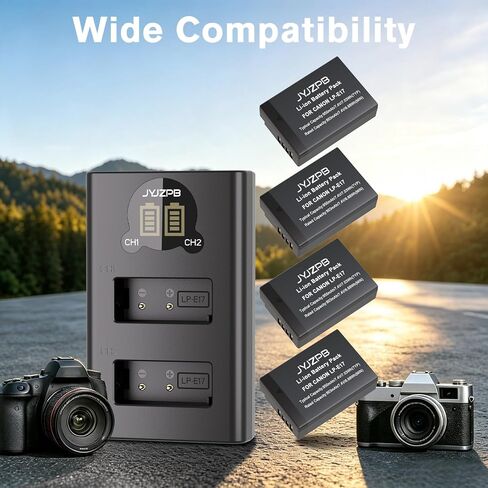 JYJZPB 4-Pack LP-E17 Battery and Upgraded Dual LCD Charger for Canon R50 in Saudi Arabia