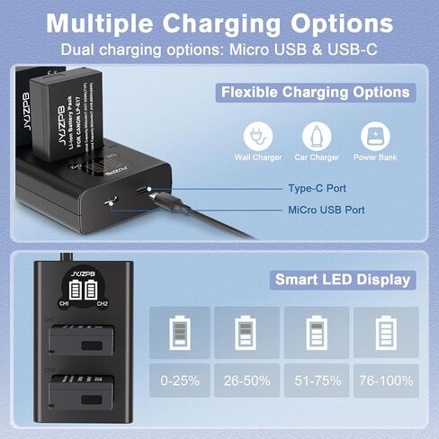 JYJZPB 4-Pack LP-E17 Battery and Upgraded Dual LCD Charger for Canon R50 in Saudi Arabia