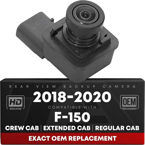 Rear View Backup Camera, Reverse Park Assist - Compatible with 2018-2020 Ford F-150 Crew Cab, Extended Cab, Regular Cab - Without Trailer Hook-Up Lamp - OEM JL3Z19G490C, FO1960161 in Saudi Arabia