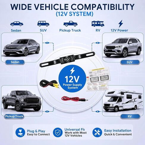 License Plate Backup Camera, Rear Camera with Clear Images in Kuwait