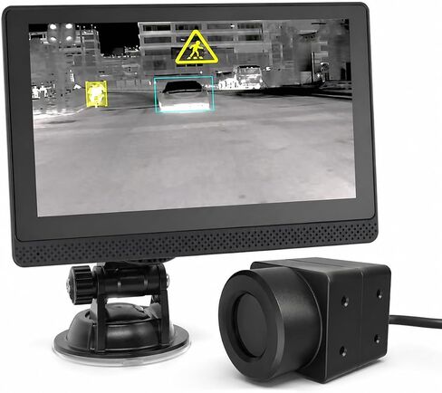 Thermal Camera for Cars, 256 x 192 Automotive Thermal Night Vision System with 685ft Long-Range Vision, AI Recognition of People/Vehicles/Animals IP69 Waterproof in Saudi Arabia