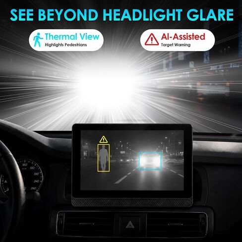 Thermal Camera for Cars, 256 x 192 Automotive Thermal Night Vision System with 685ft Long-Range Vision, AI Recognition of People/Vehicles/Animals IP69 Waterproof in Saudi Arabia