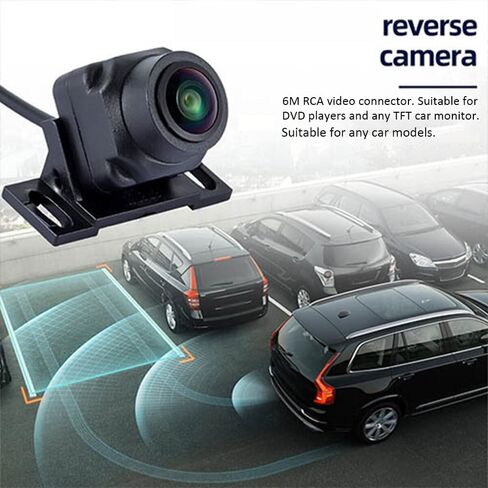 Car Backup Camera - Wide Angle Waterproof Rear View Camera for Vehicles 12-24V - Parking Reverse Assist for Truck, SUV, RV, Pickup - Universal Fit - RCA Video Cable in Saudi Arabia