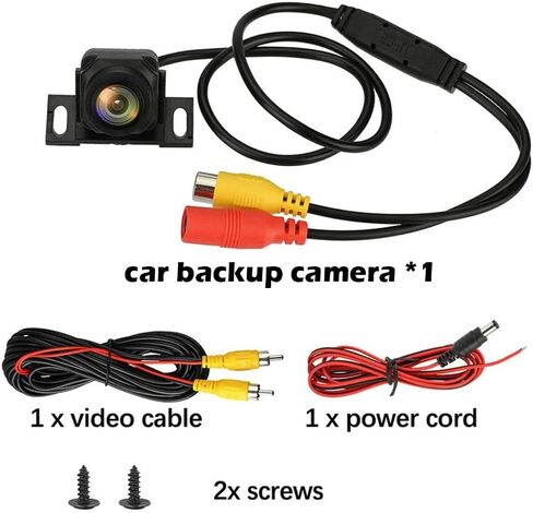 Car Backup Camera - Wide Angle Waterproof Rear View Camera for Vehicles 12-24V - Parking Reverse Assist for Truck, SUV, RV, Pickup - Universal Fit - RCA Video Cable in Saudi Arabia