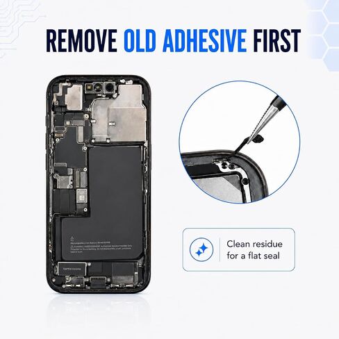 طقم لاصق للشاشة متوافق مع iPhone 14 Pro، عبوتان من لاصق إطار العرض المقطوع مسبقًا لإعادة تجميع الشاشة، A2650 A2889 A2892 A2891 A2890 in Kuwait