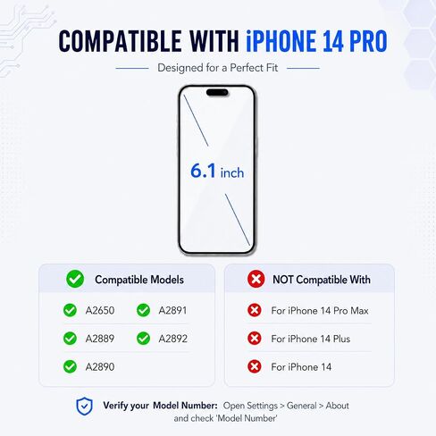 طقم لاصق للشاشة متوافق مع iPhone 14 Pro، عبوتان من لاصق إطار العرض المقطوع مسبقًا لإعادة تجميع الشاشة، A2650 A2889 A2892 A2891 A2890 in Kuwait
