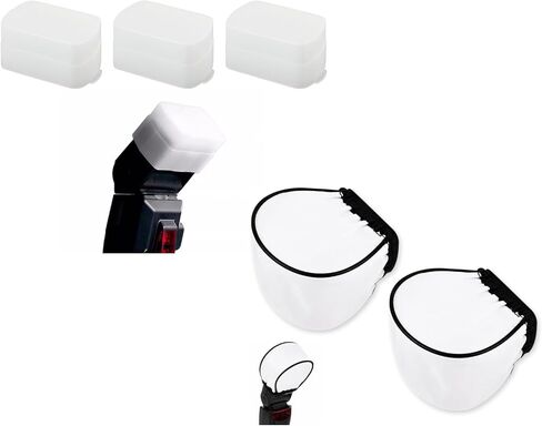DS. DISTINCTIVE STYLE 3 Pack Flash Diffuser for Speedlight and 2 Pack Universal Cloth Flash Bounce Diffuser, Camera Flash Photography Accessories in Saudi Arabia