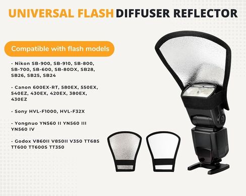 DS. DISTINCTIVE STYLE 2 Pack Flash Diffuser Reflector and Universal Cloth Flash Diffuser Camera Flash Photography Accessories, Compatible with Canon Nikon Sony in Saudi Arabia