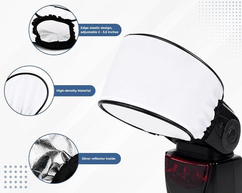 DS. DISTINCTIVE STYLE 2 Pack Flash Diffuser Reflector and Universal Cloth Flash Diffuser Camera Flash Photography Accessories, Compatible with Canon Nikon Sony in Saudi Arabia