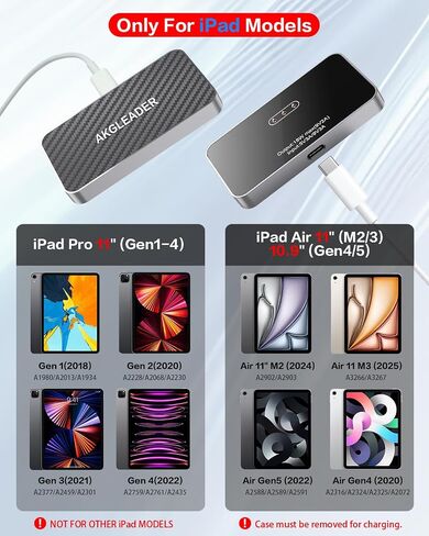 Magnetic Wireless Charger for iPad Pro 11" (1st/2nd/3rd/4th)& Air 11"(M2/M3) & iPad Air 10.9"(4th/5th), 18W Fast Charging Smart Connector Charger Pad with USB-C Cable (Adapter Not) in Saudi Arabia