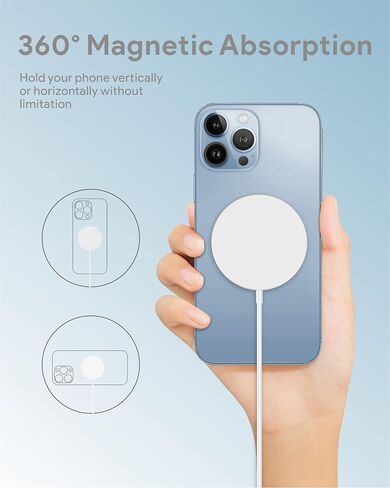 COKOEYE Magnetic Wireless Charger 2-Pack for iPhone Wireless Charger Pad, Max Fast for Magsafe Phone Adapter for iPhone 16/16 Plus/16 Pro/16 Pro Max/15/15 Pro/15 Plus/ 14/13 Series/AirPods Pro 2 in Saudi Arabia