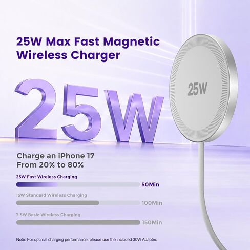 MagSafe 25W Wireless Charger for Apple Magnetic Fast Charging Pad in Kuwait