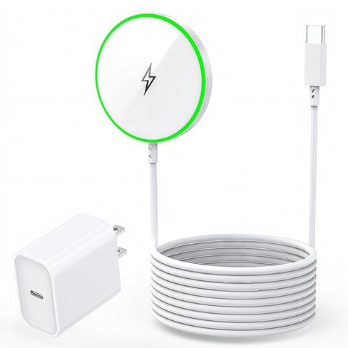 Magnetic Wireless Charger for iPhone 17 with LED Light,10FT Long Mag-Safe Charger Magnetic Charging Pad with USB C PD Adapter Fast Charging for iPhone 17/17 Air/17 Pro Max/Pro/16/15/14/13/12,AirPods in Saudi Arabia