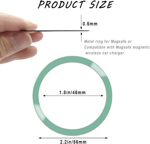 12 Pieces Magnetic Wireless Charger Universal Metal Rings with Sticker, 6 Colors, Ultra Thin Metal Rings Compatible with MagSafe Wireless Charger Car Charger on Most Smartphone in Saudi Arabia