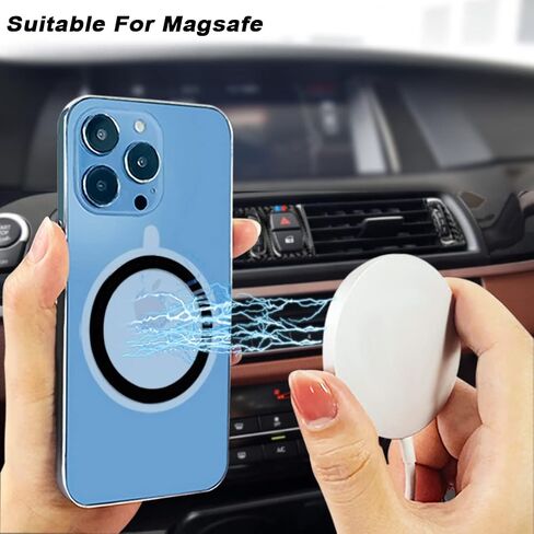 12 Pieces Magnetic Wireless Charger Universal Metal Rings with Sticker, 6 Colors, Ultra Thin Metal Rings Compatible with MagSafe Wireless Charger Car Charger on Most Smartphone in Saudi Arabia