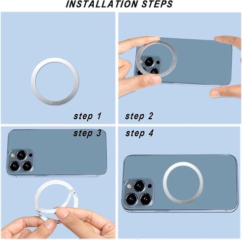 12 Pieces Magnetic Wireless Charger Universal Metal Rings with Sticker, 6 Colors, Ultra Thin Metal Rings Compatible with MagSafe Wireless Charger Car Charger on Most Smartphone in Saudi Arabia