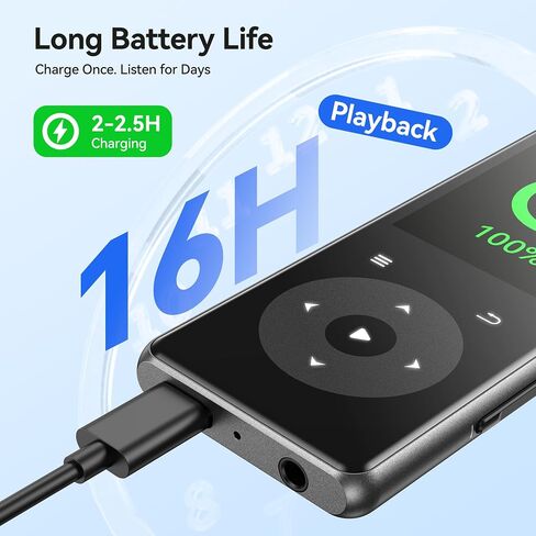 AGPTEK MP3 Player with Bluetooth, M7 1.8'' Music Player with Speaker(64GB) in Saudi Arabia