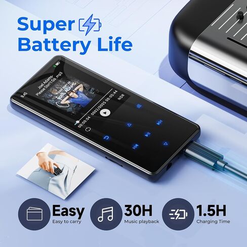 64GB MP3 Player with Bluetooth 5.3 for Kids, 2.4''Screen, Built-in Speaker in Saudi Arabia