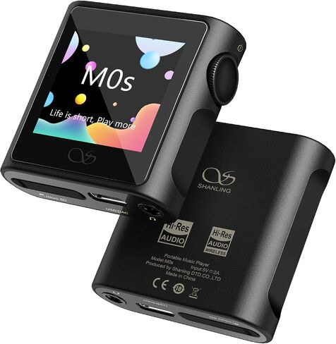 SHANLING M0s Hi-Fi Music Player MP3 Players with Bluetooth Lossless Sound Portable Digital Audio Player DAP 1.54" HD Touch Lasts 10 Hrs Bluetooth5.0 3.5mm/Type-C Jack, Black in Saudi Arabia