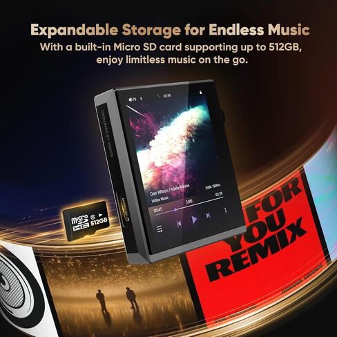 HIDIZS AP80 Pro-X MP3 Player with Bluetooth, Digital Audio Player, Dual ESS9219C Dac Chips, 0.0015% THD+N, DSD256 Native Decoding, MQA LDAC, FLAC, Black in Kuwait